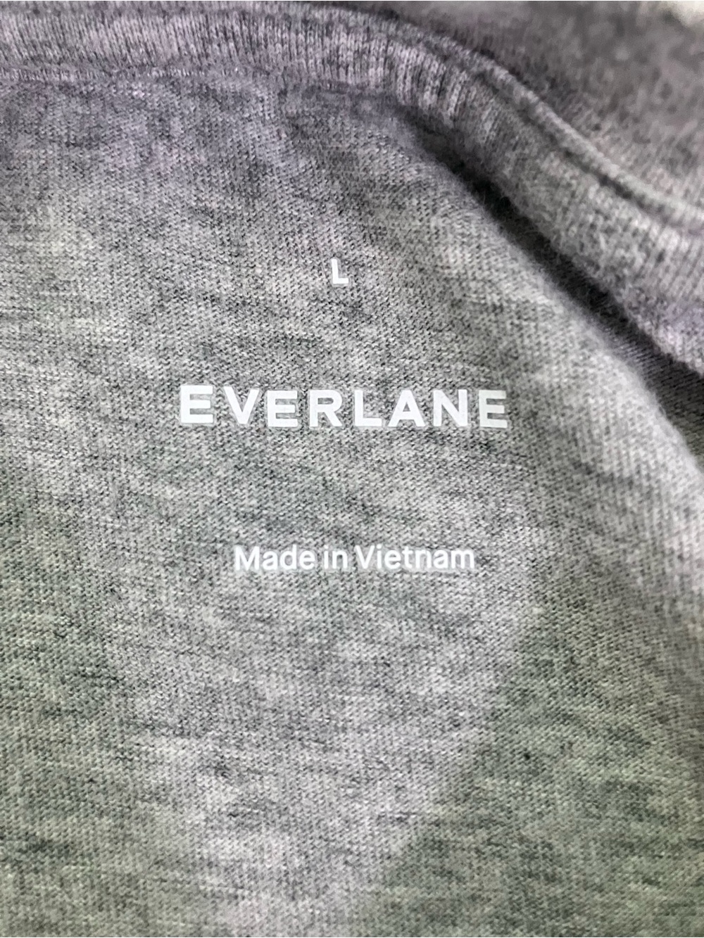 Everlane Grey Crop Cotton T Shirt Size Large - Picture 3 of 6